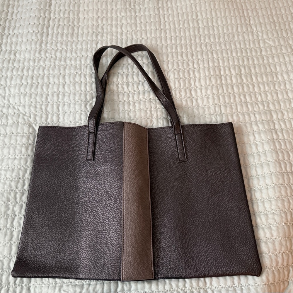 Vince Camuto Vegan Leather Black Luck Tote Bag